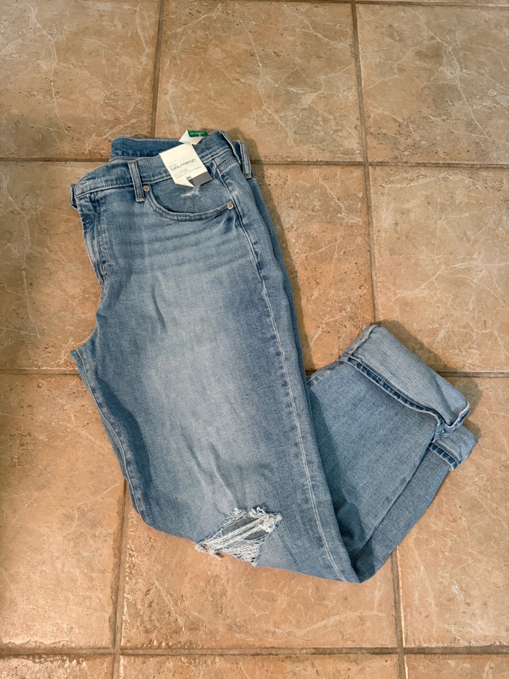 GAP Light Blue Boyfriend Jeans with Knee Rip